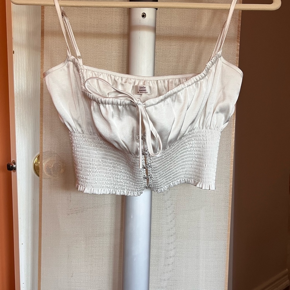 Aritzia Little Moon white cropped shirt